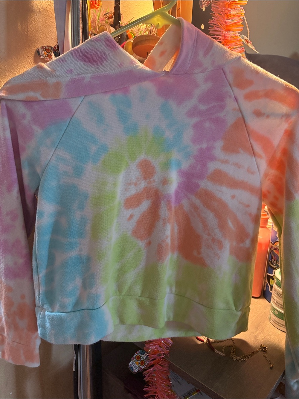 More Than Magic Pastel Tie-Dye Kids Hoodie - Pink, Blue, Green, Orange